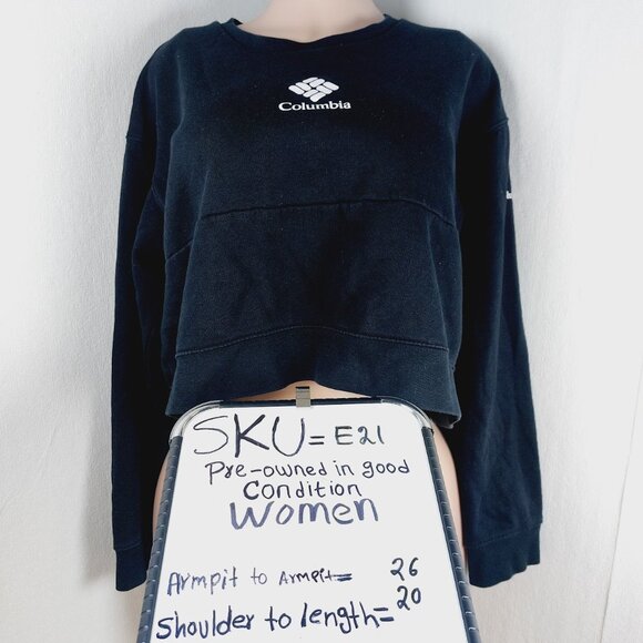 Columbia Women's Black Trek Colorblock Crew Neck Pullover Cropped Sweatshirt XL - Picture 14 of 14